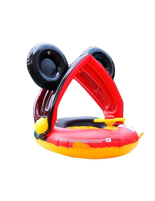 Flotador Inflable Mickey Mouse Con Techo Parasol Y Volante