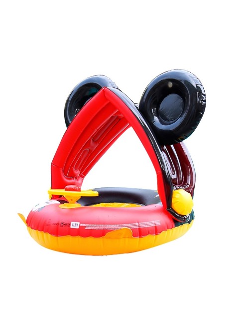 Flotador Inflable Mickey Mouse Con Techo Parasol Y Volante
