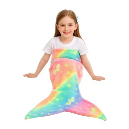 Manta Cola De Sirena Niñas Brilla En Oscuridad Saco Dormir