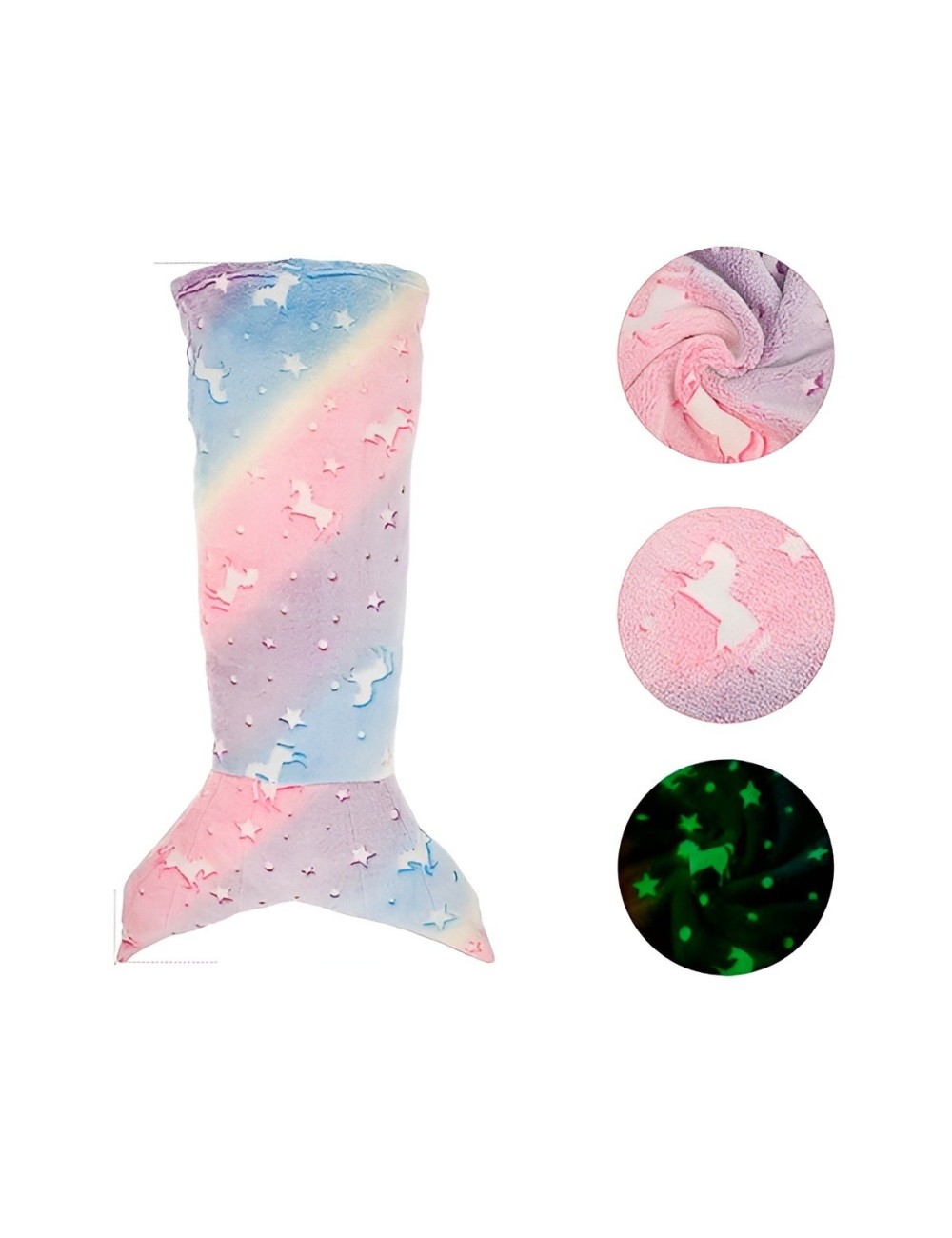 Manta Cola De Sirena Niñas Brilla En Oscuridad Saco Dormir