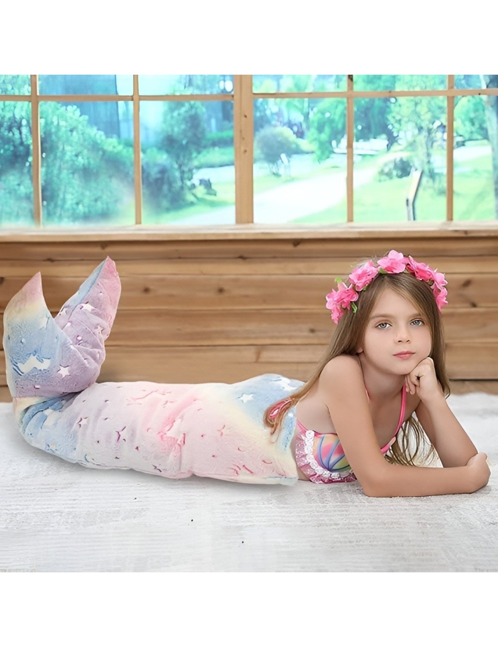 Manta Cola De Sirena Niñas Brilla En Oscuridad Saco Dormir