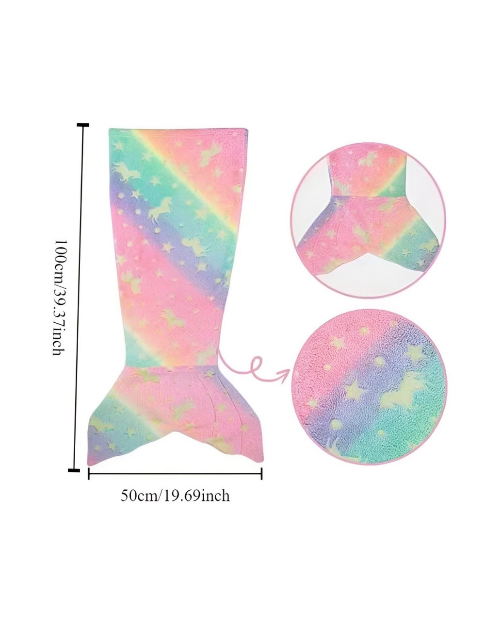 Manta Cola De Sirena Niñas Brilla En Oscuridad Saco Dormir