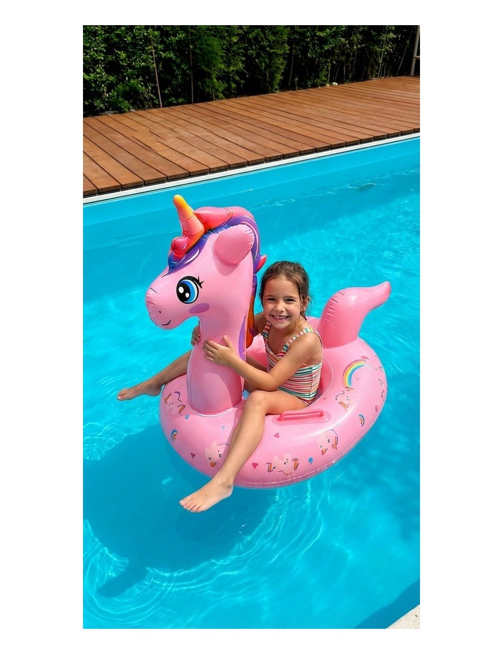 Flotador Inflable Para Niñas Diseño Unicornio Con Agarradera