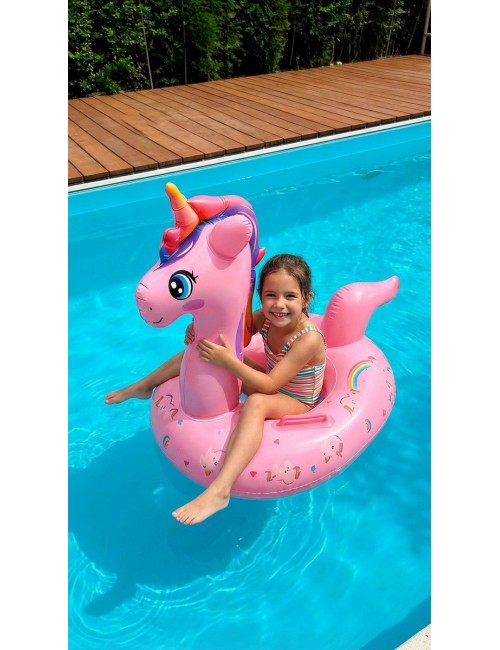 Flotador Inflable Para Niñas Diseño Unicornio Con Agarradera