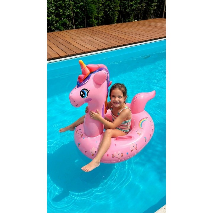 Flotador Inflable Para Niñas Diseño Unicornio Con Agarradera