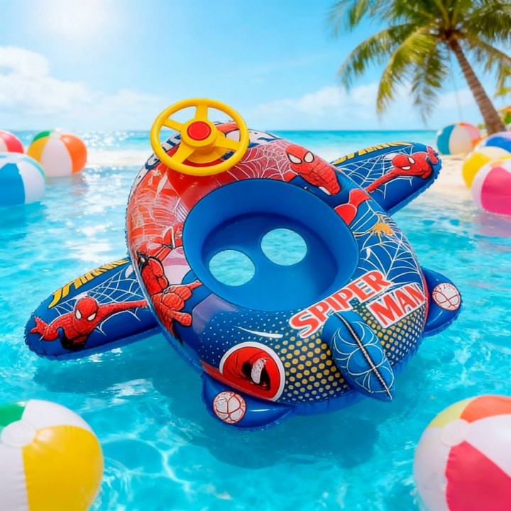 Flotador Inflable Para Niños Diseño Avion Con Timón Y Pito