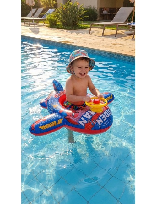 Flotador Inflable Para Niños Diseño Avion Con Timón Y Pito