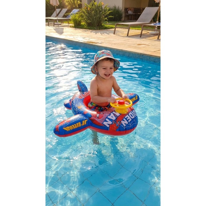 Flotador Inflable Para Niños Diseño Avion Con Timón Y Pito