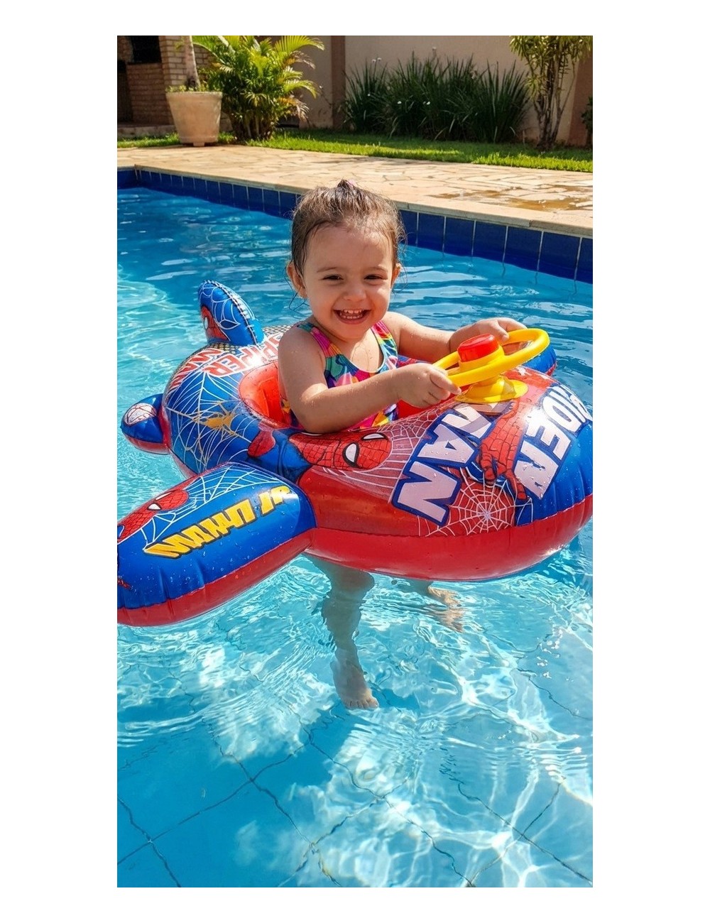 Flotador Inflable Para Niños Diseño Avion Con Timón Y Pito