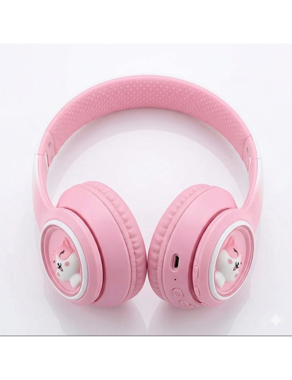 Audífonos Bluetooth Inalámbricos Niña Mascota Kawaii Luz Led