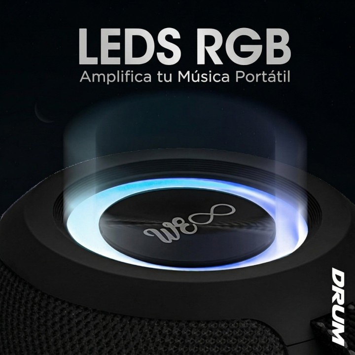 Parlante Bluetooth Compacto Hf-f105 Luces Rgb 10w Fm