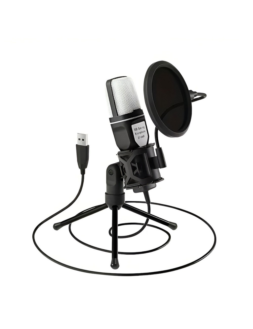 Micrófono Gaming Sf-666r Rgb Condensador Usb Pc