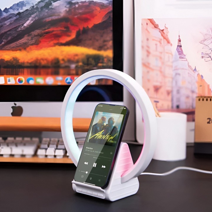 Lámpara Inteligente 4en1 Altavoz Bluetooth Carga Rápida 10w