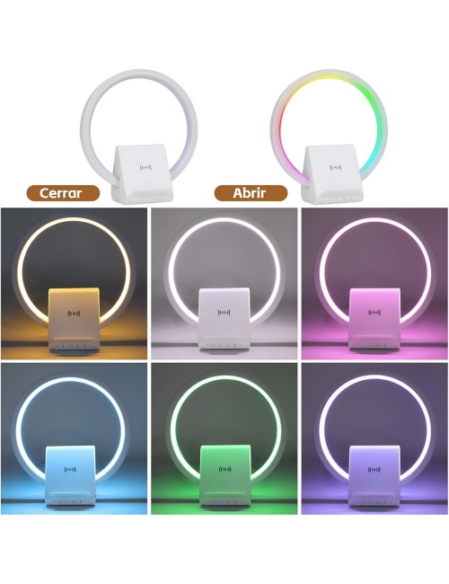 Lámpara Inteligente 4en1 Altavoz Bluetooth Carga Rápida 10w
