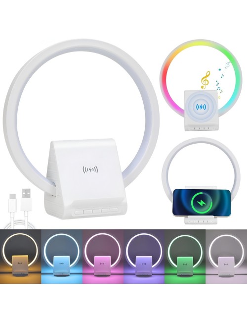 Lámpara Inteligente 4en1 Altavoz Bluetooth Carga Rápida 10w
