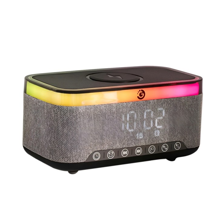 Parlante Reloj Despertador Cargador Inalámbrico 15w Luz Led