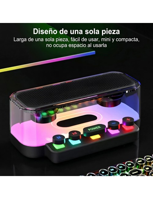 Parlante Bluetooth Transparente Rgb Con Botones Mecánicos Z6