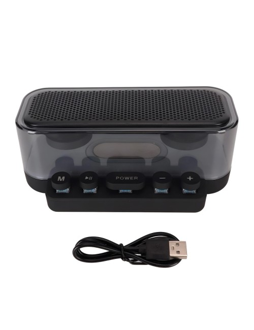 Parlante Bluetooth Transparente Rgb Con Botones Mecánicos Z6