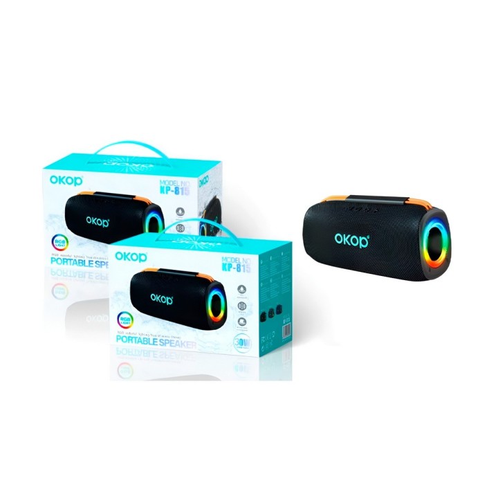 Parlante Bluetooth Potente Kp-815 Luces Rgb 30w Tws