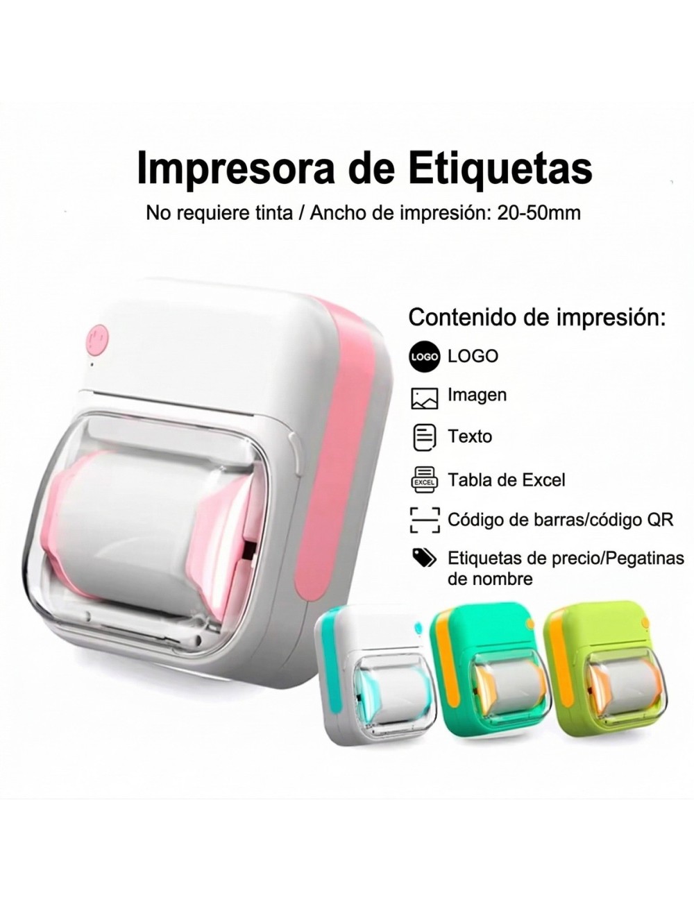 Mini Impresora Termica De Etiquetas Bluetooth Portatil App