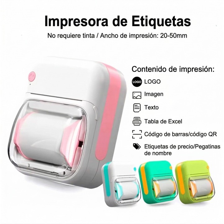 Mini Impresora Termica De Etiquetas Bluetooth Portatil App