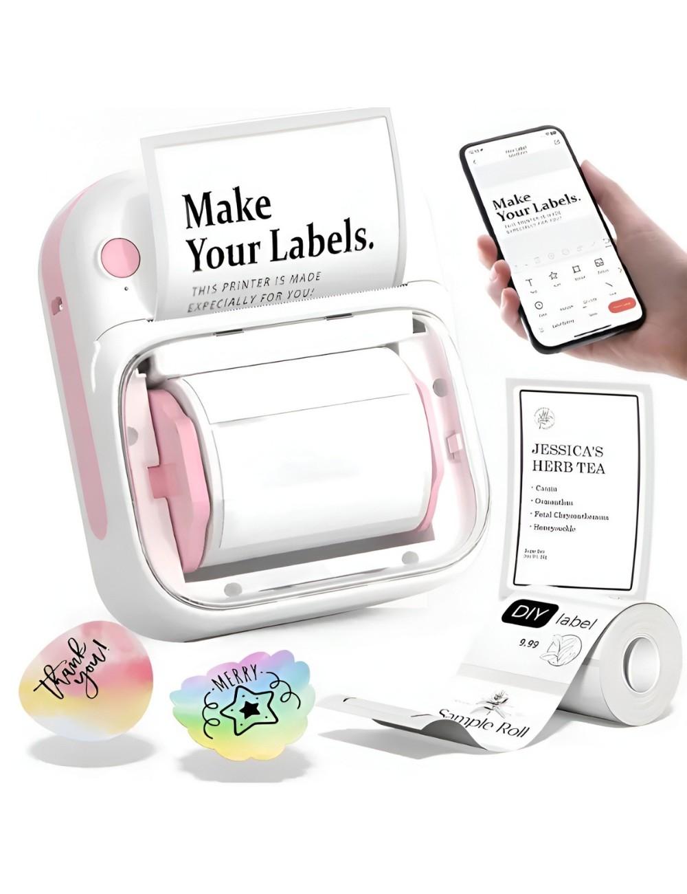 Mini Impresora Termica De Etiquetas Bluetooth Portatil App
