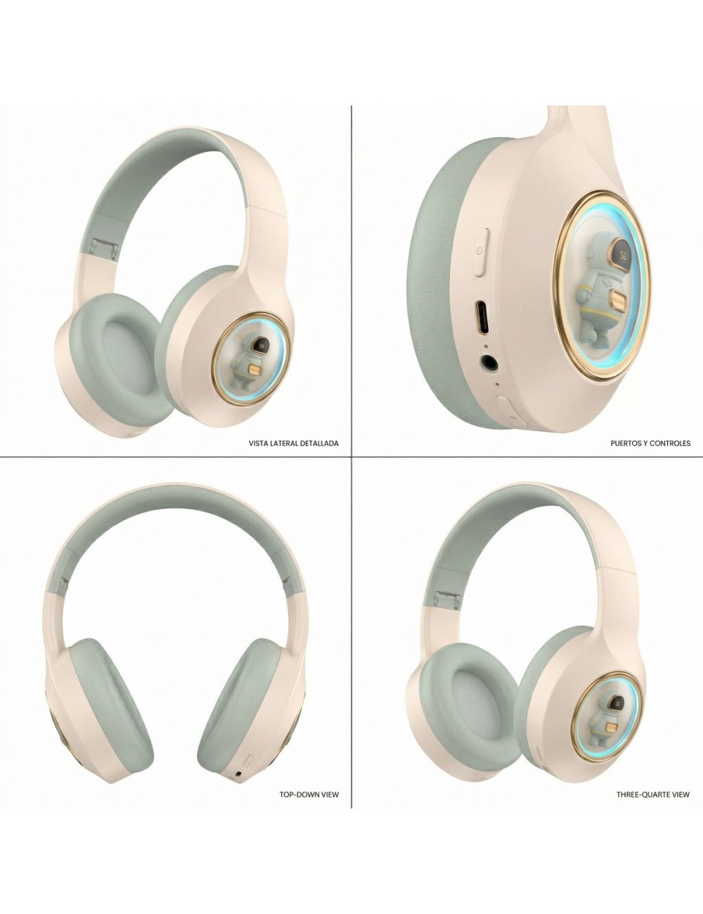 Audífonos Inalámbricos Astronauta Luz Led Unisex