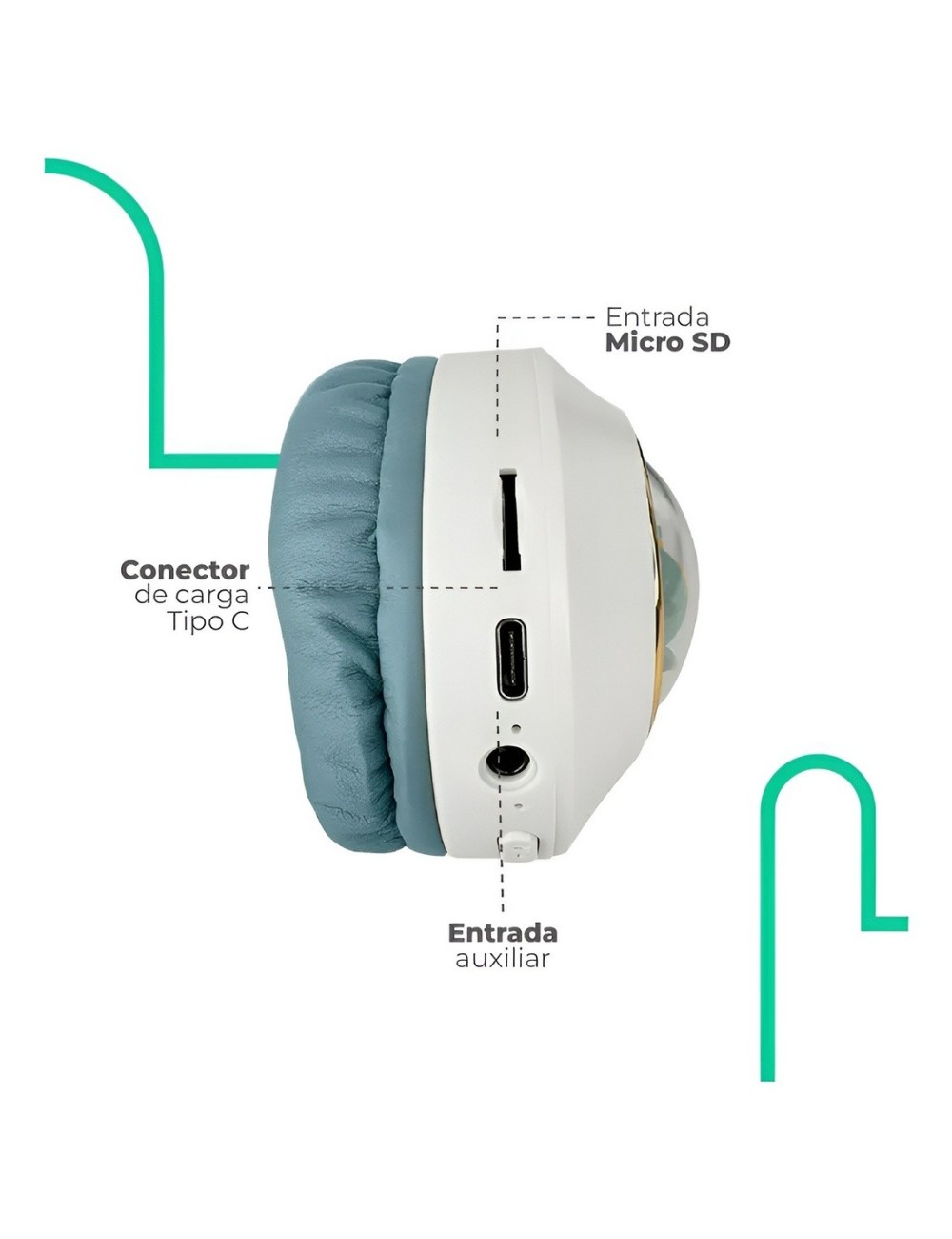 Audífonos Inalámbricos Astronauta Luz Led Unisex