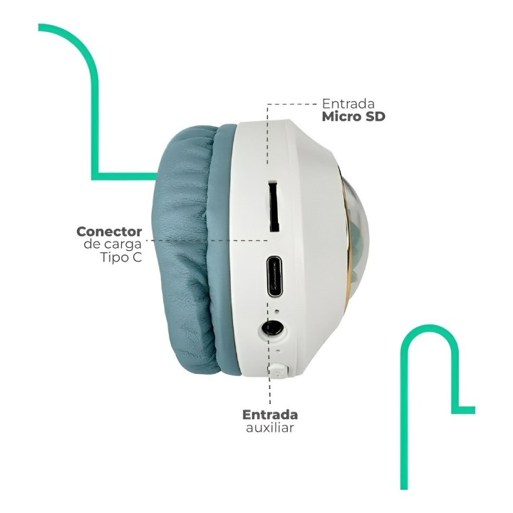 Audífonos Inalámbricos Astronauta Luz Led Unisex