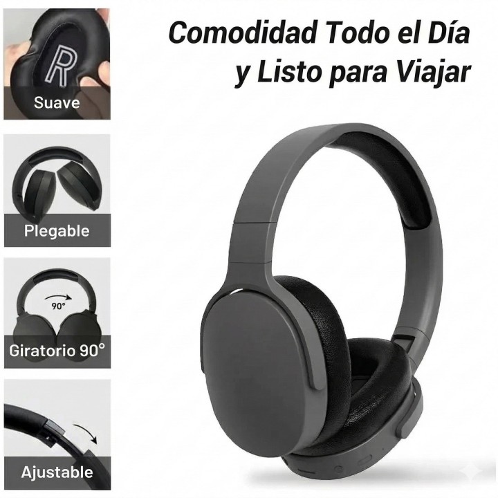Audifonos Bluetooth Inalambricos Diadema Plegable Microfono