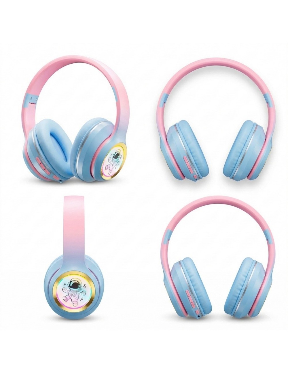 Audífonos Bluetooth Niñas Astronauta Luz Led Inalámbricos