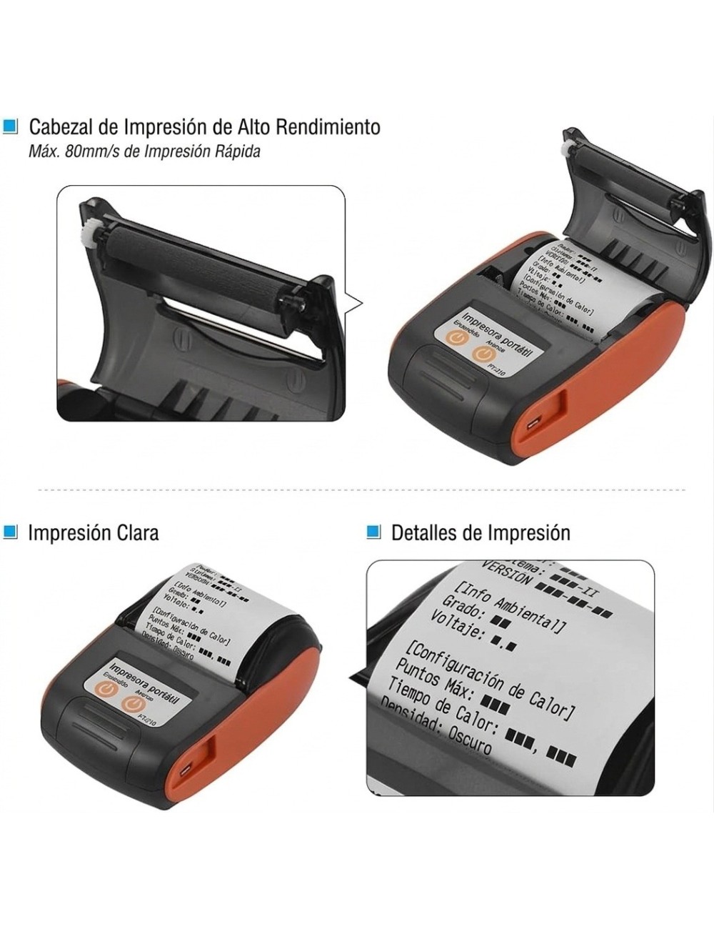 Impresora Térmica Portátil Bluetooth 58mm Recibos Factura
