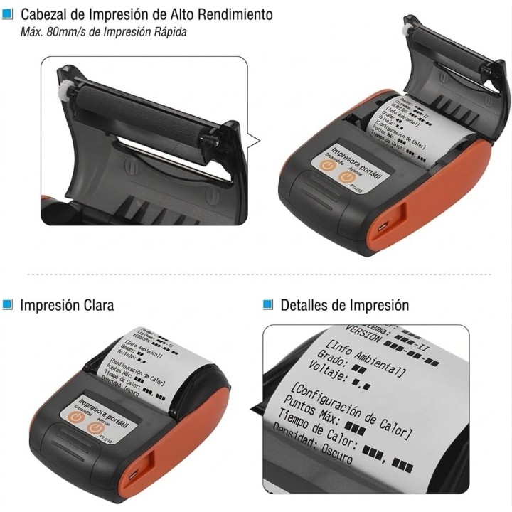 Impresora Térmica Portátil Bluetooth 58mm Recibos Factura