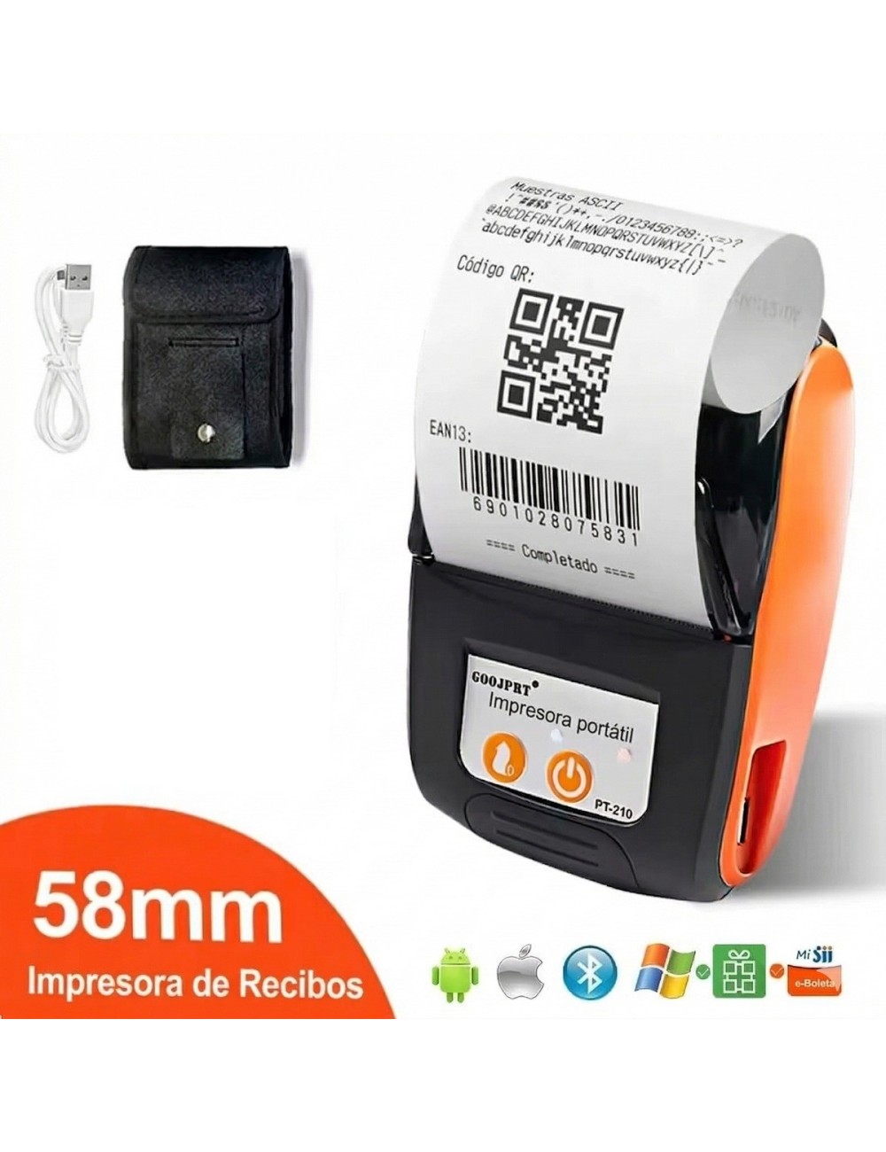 Impresora Térmica Portátil Bluetooth 58mm Recibos Factura