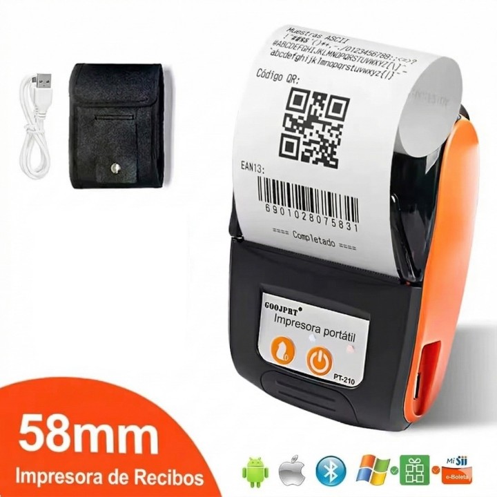 Impresora Térmica Portátil Bluetooth 58mm Recibos Factura