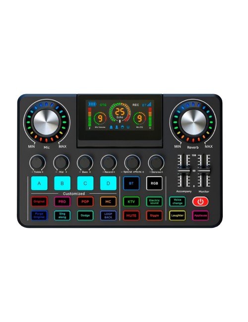 Consola Mezclador De Sonido Podcast Interfaz Audio Rgb Otg