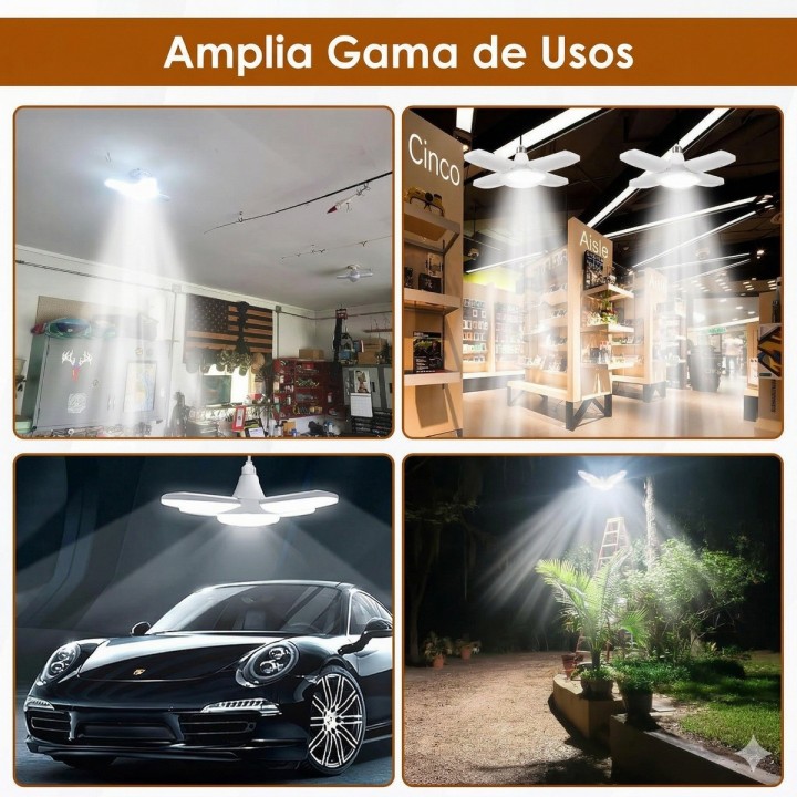 Bombillo Led Deformable 4 Aspas 60w Super Brillante E27