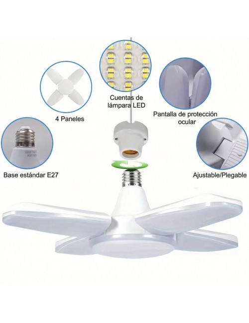 Bombillo Led Deformable 4 Aspas 60w Super Brillante E27