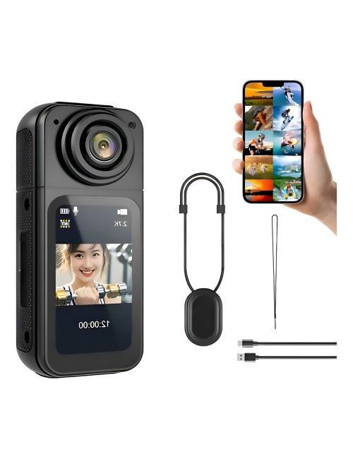 Mini Cámara Deportiva S70 2.7k Lente Giratorio 180 Wifi