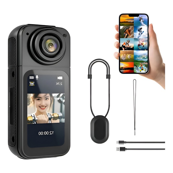 Mini Cámara Deportiva S70 2.7k Lente Giratorio 180 Wifi
