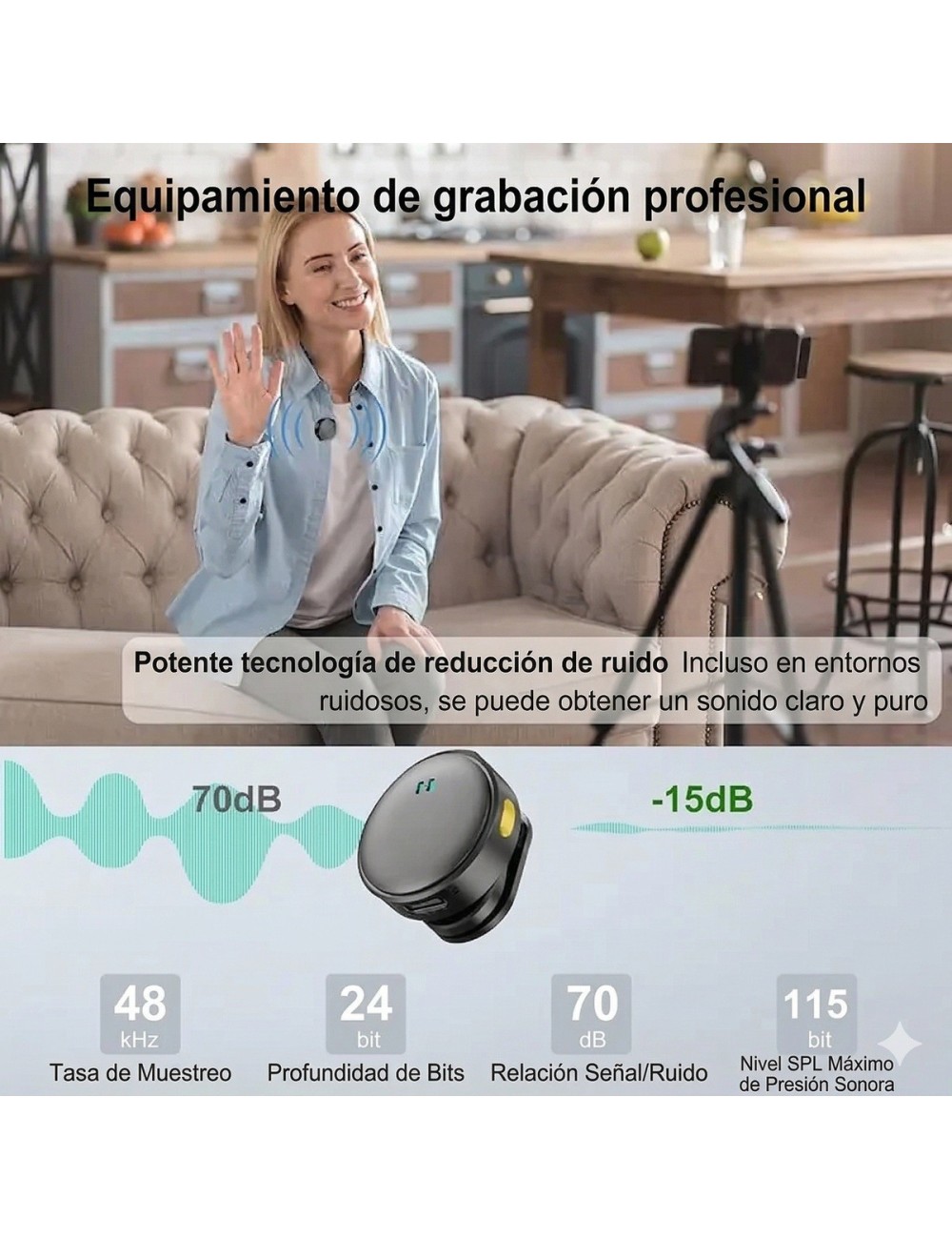 Micrófono Inalámbrico Solapa Sx21 Doble Reducción Ruido