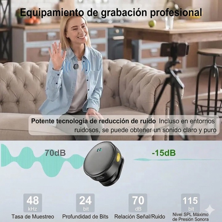 Micrófono Inalámbrico Solapa Sx21 Doble Reducción Ruido
