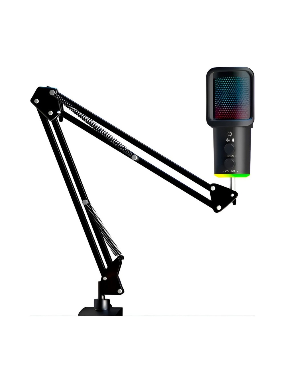 Micrófono Condensador Usb Rgb Profesional Brazo Articulado