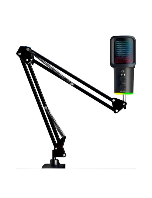 Micrófono Condensador Usb Rgb Profesional Brazo Articulado