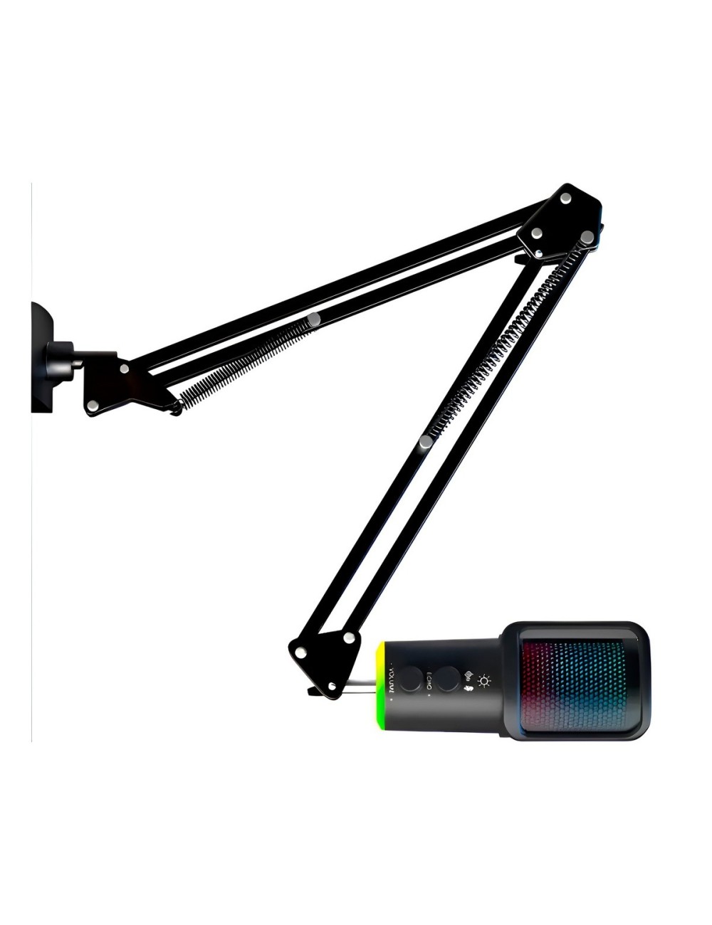 Micrófono Condensador Usb Rgb Profesional Brazo Articulado