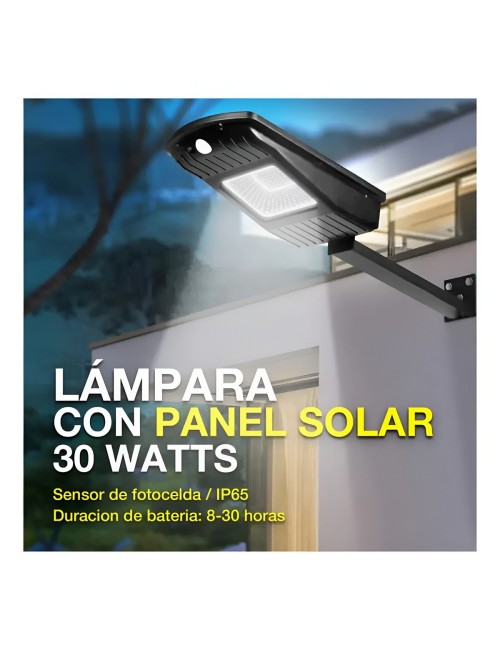 Lámpara Suburbana Solar 30w Con Altavoz Bluetooth Y Control