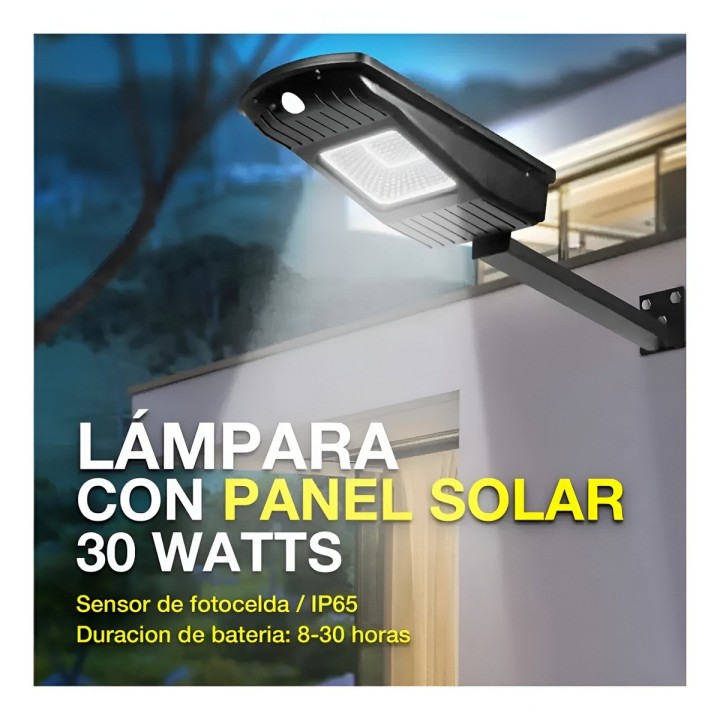Lámpara Suburbana Solar 30w Con Altavoz Bluetooth Y Control