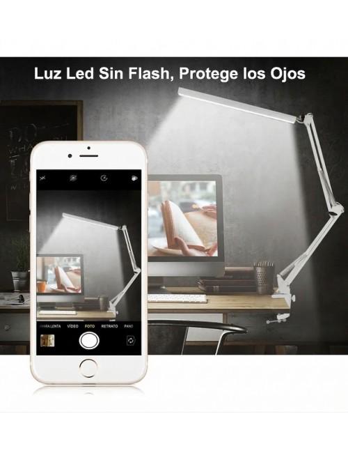 Lámpara De Escritorio Led Brazo Articulado Protección Ocular