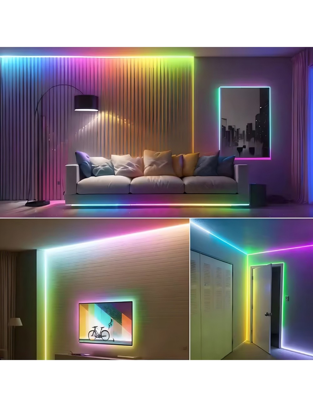 Tira De Luz Neón Led Rgb Inteligente Bluetooth Wifi 10 M