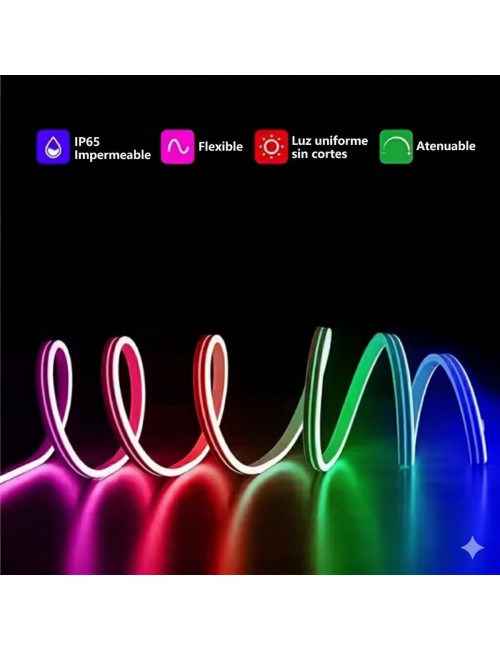 Tira De Luz Neón Led Rgb Inteligente Bluetooth Wifi 10 M